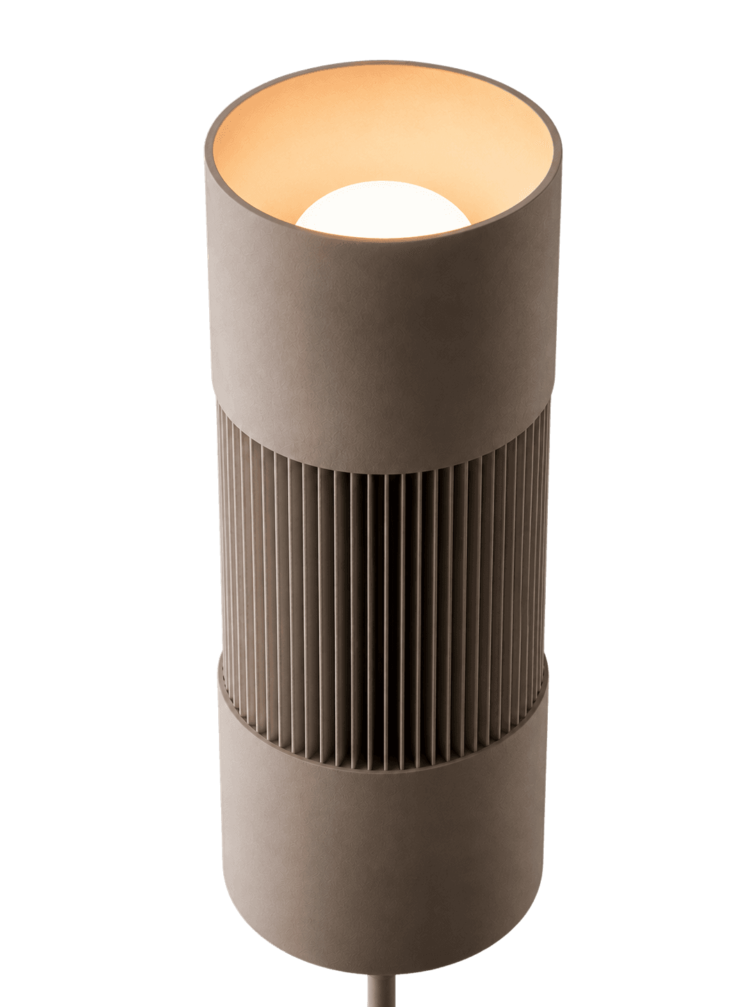 Close-up of the Ryuga lamp head glowing at full brightness