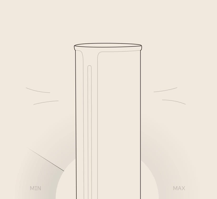 Line drawing of the lamp sensing activity between min and max